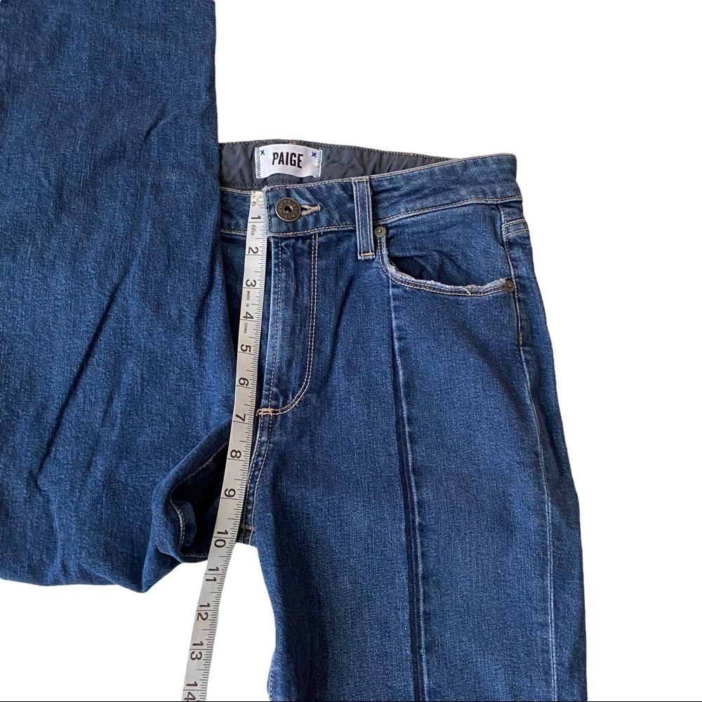 Paige Julia Medium Wash Felice Seamed Distressed Uneven Raw Hem Denim Jean 28x28 - Picture 7 of 14